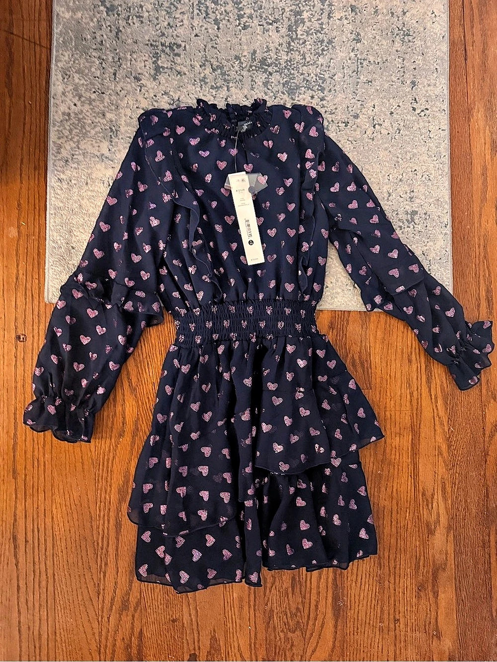 Aqua Floral Mini Dress in Blue & Pink